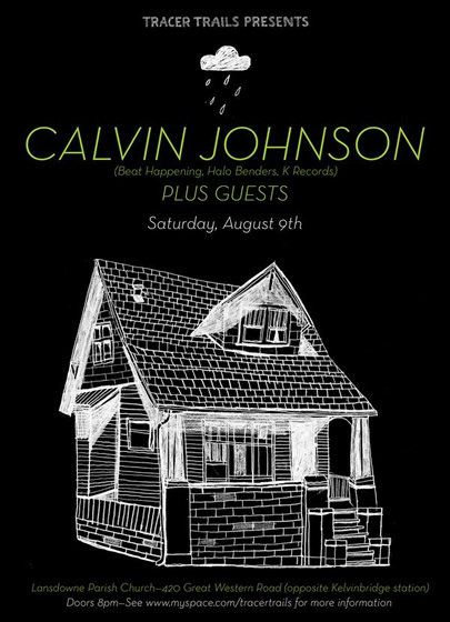 Flyer for National Park gig with Calvin Johnson and Withered Hand at Lansdowne Parish Church, 420 Great Western Road, Glasgow, Sat 9th August 2008, From 8pm. Click to enter site for National Park, band from Glasgow, Scotland.